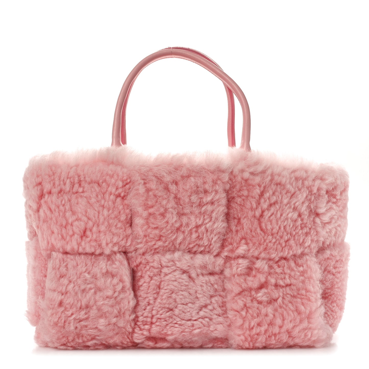 Shearling Small Intrecciato Arco Tote Popsicle