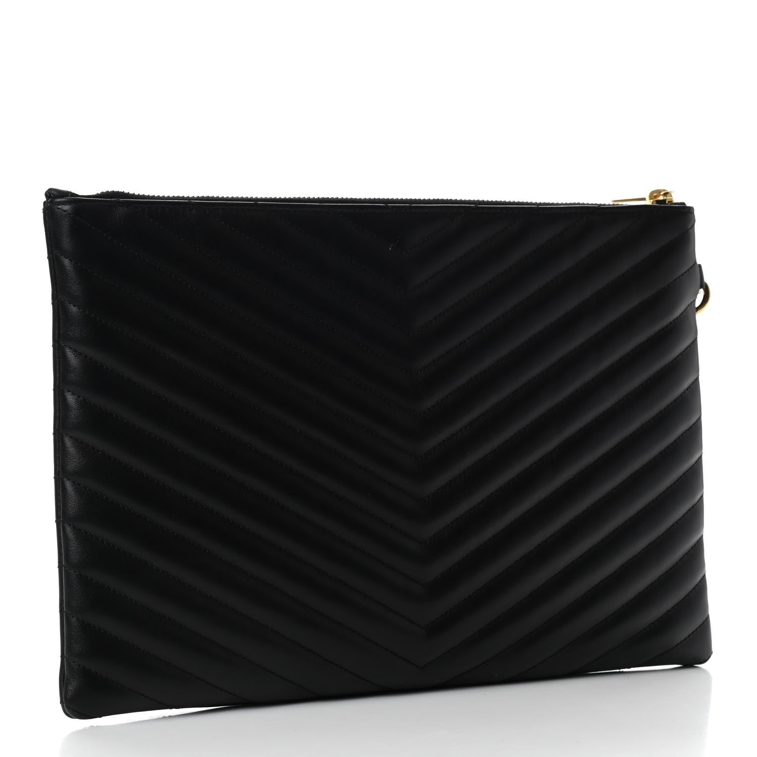 Saint Laurent Calfskin Matelasse Monogram Cassandre Tablet Pouch Black 3 of 7