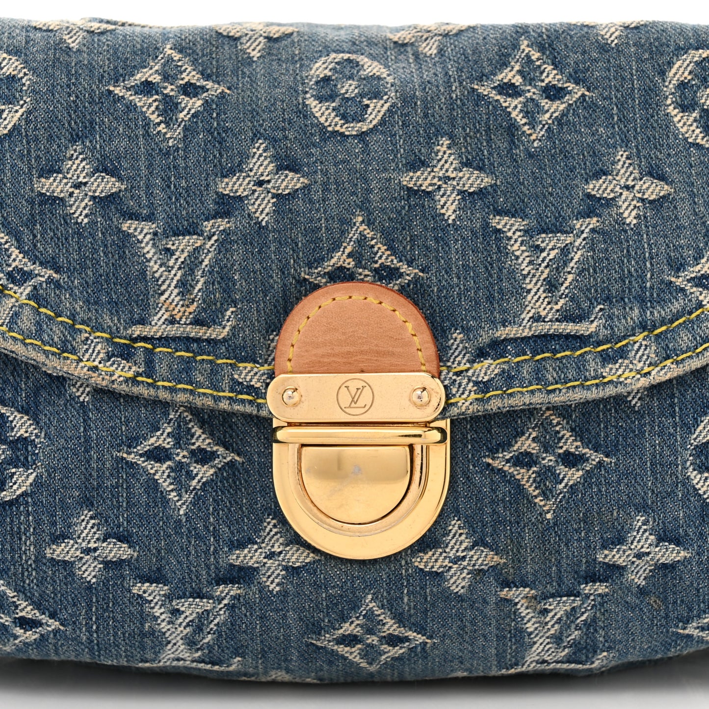 Monogram Denim Mini Pleaty Blue