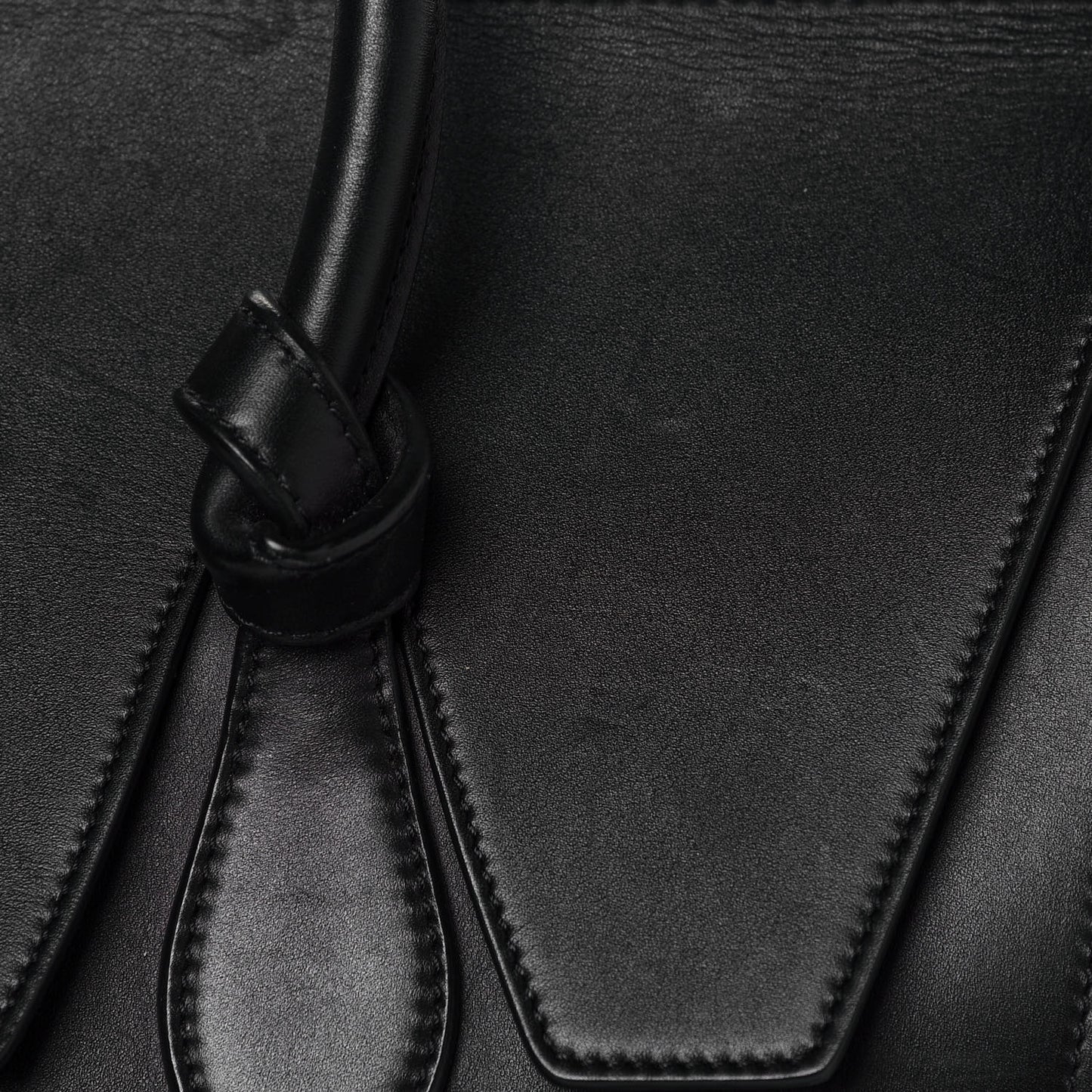 Smooth Calfskin Small Tie Knot Tote Black