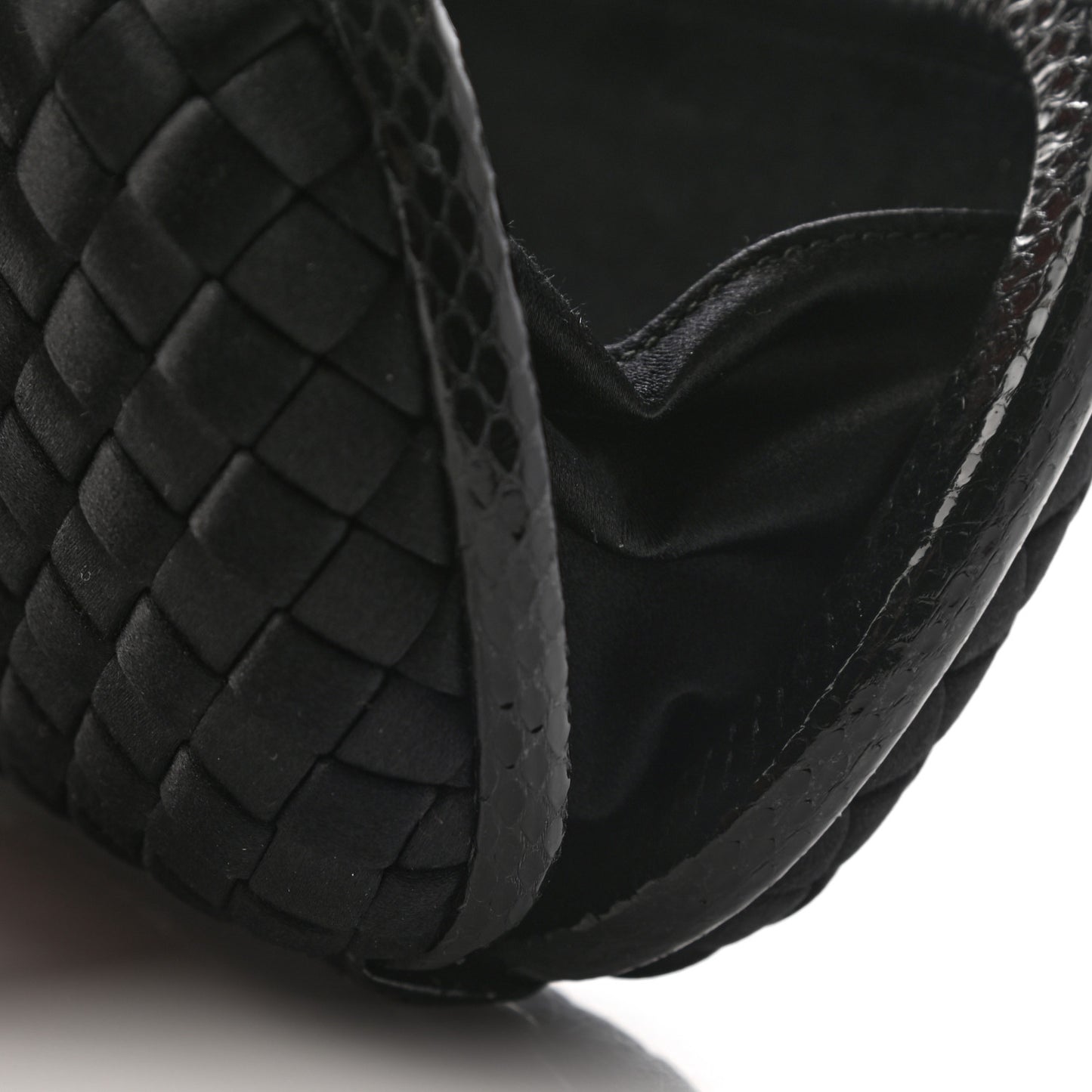 Satin Ayers Intreccio Impero Stretch Knot Clutch Black
