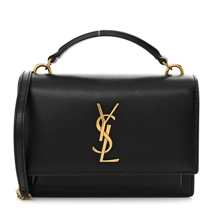 Saint Laurent Calfskin Monogram Sunset Chain Wallet Black 1 of 15
