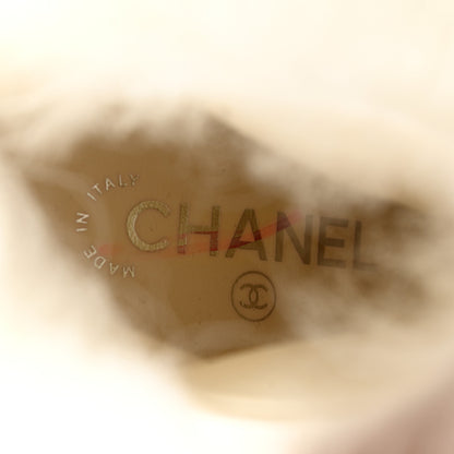 Chanel Fur Ankle Boots 37.5 White 8 of 9