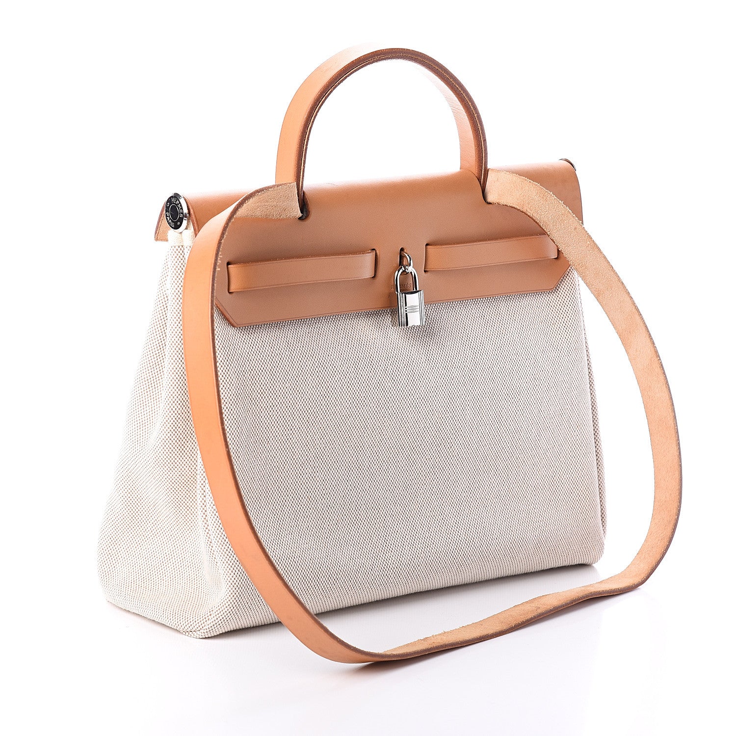 Hermes Toile Vache Calfskin Herbag 30 PM Natural 3 of 8