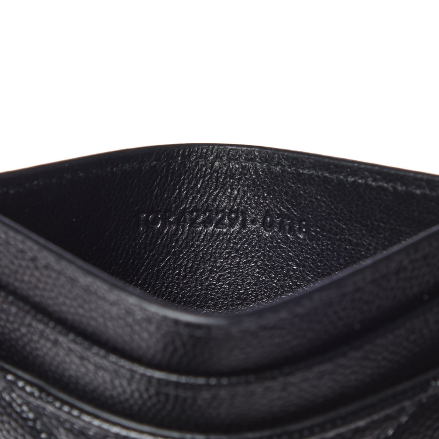 Grain De Poudre Matelasse Chevron Monogram Credit Card Case Black