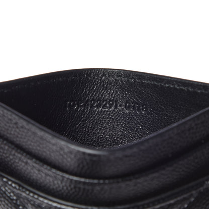 Saint Laurent Grain De Poudre Matelasse Chevron Monogram Credit Card Case Black 8 of 10