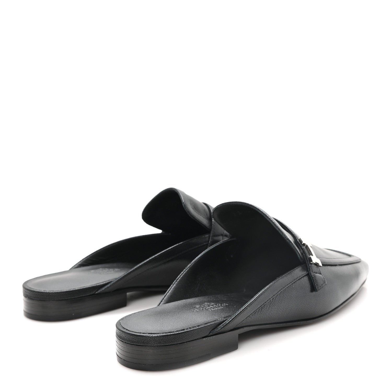 Hermes Goatskin Groupie Mules 37 Black 5 of 9