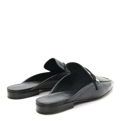 Hermes Goatskin Groupie Mules 37 Black 5 of 9