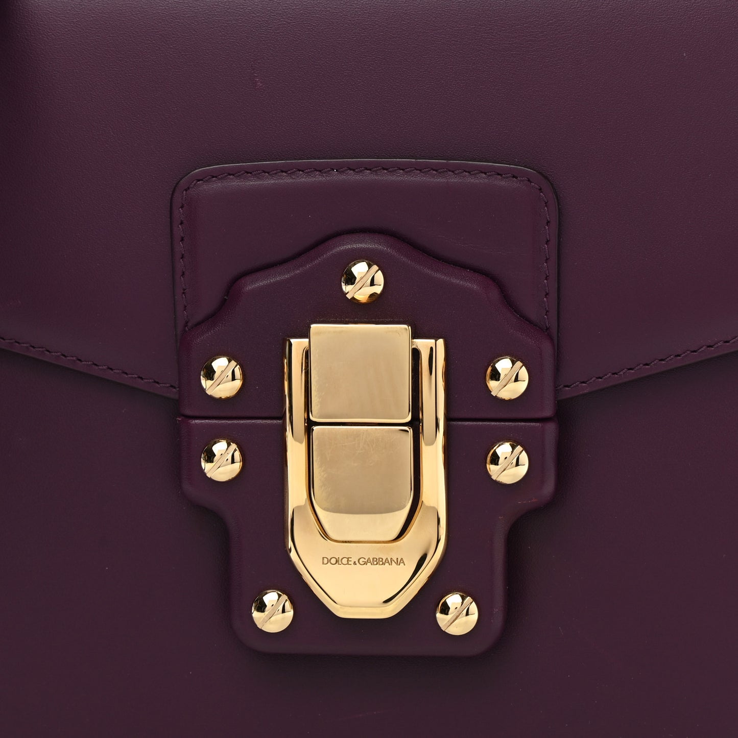 Calfskin Lucia Satchel Purple