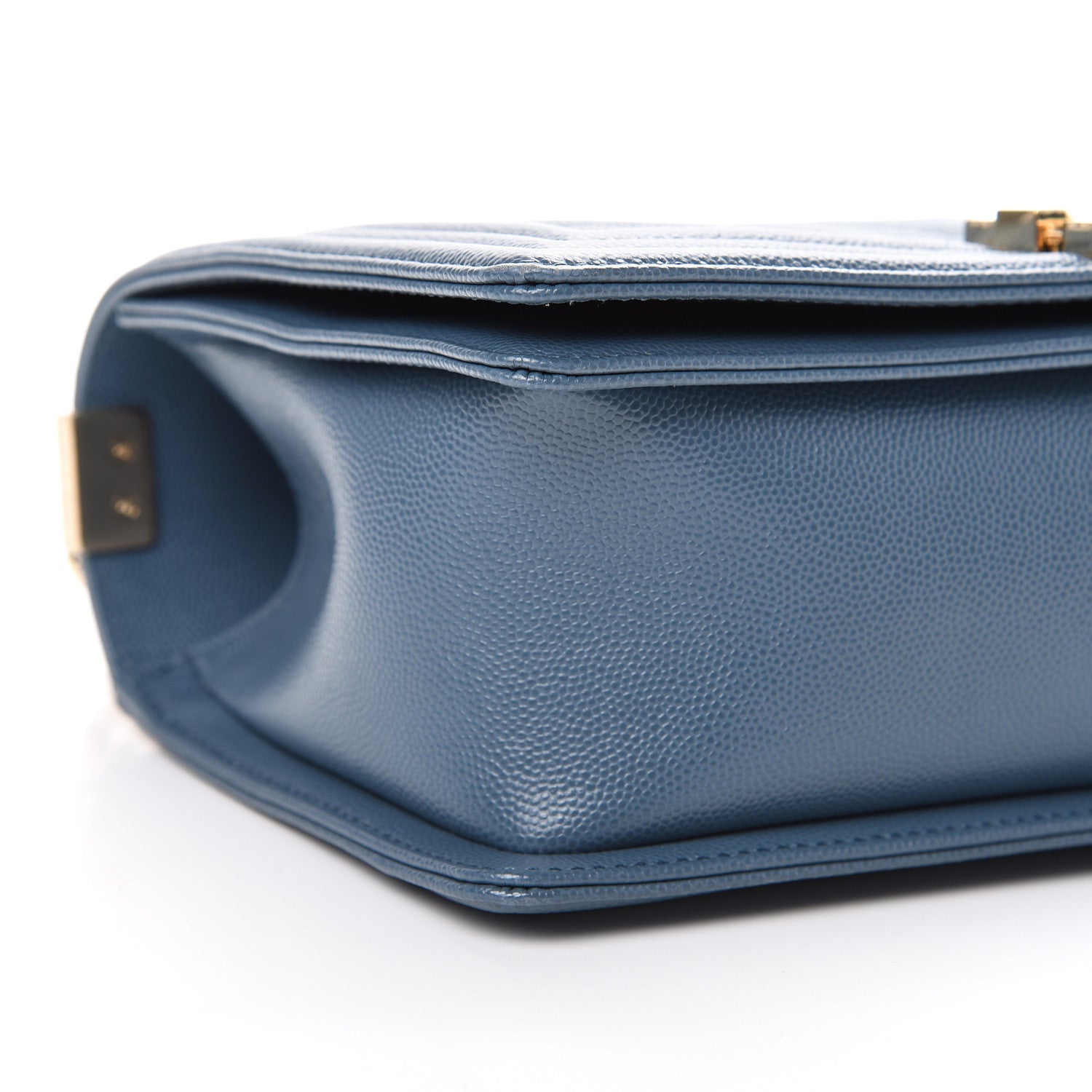 Chanel Caviar Chevron Quilted Medium Boy Flap Blue 8 of 11
