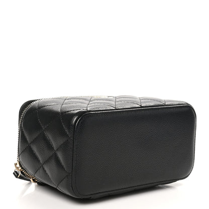 Chanel Caviar Quilted Small Tiny CC Vanity Case With Chain Black 4 of 12
