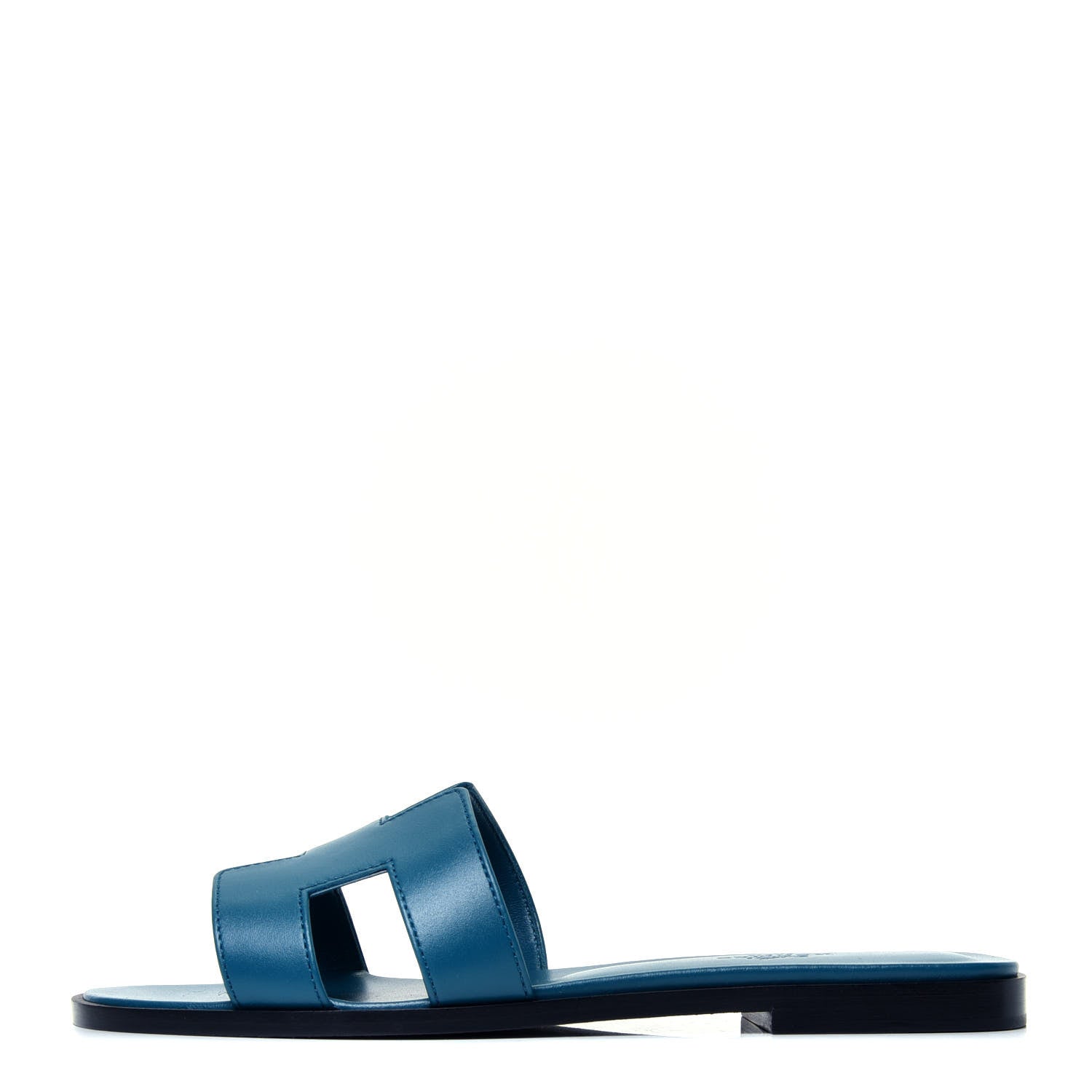 Hermes Calfskin Oran Sandals 37 Bleu Velvet 1 of 10
