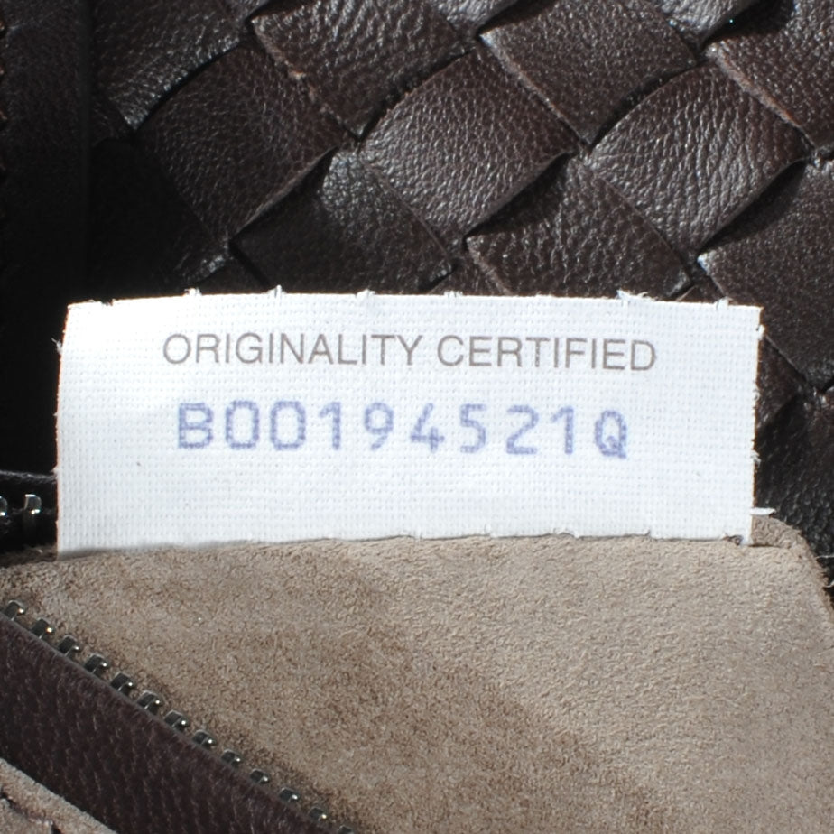 Nappa Intrecciato Messenger Tote Coffee Brown