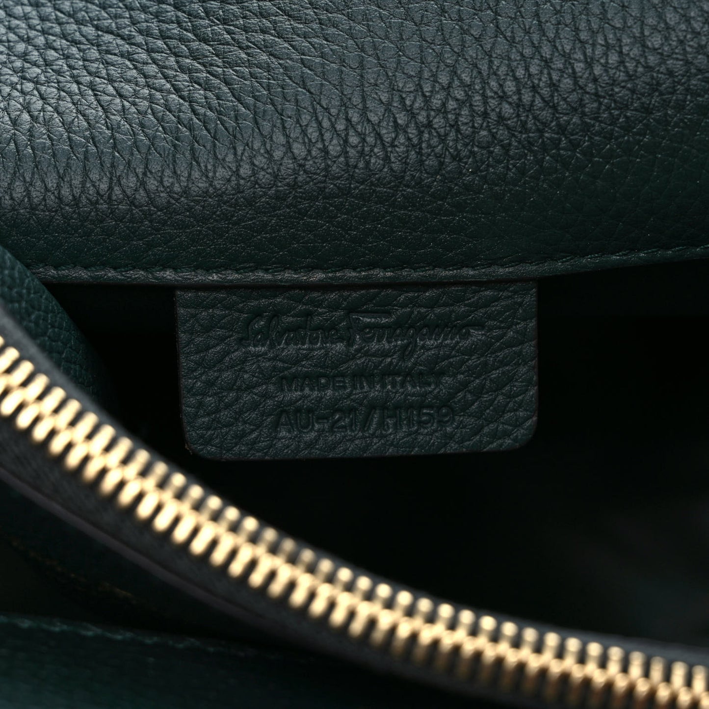 Hammered Calfskin Small Studio Rock Bag Dark Green