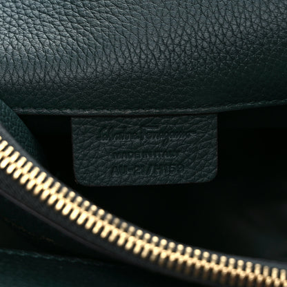 Salvatore Ferragamo Hammered Calfskin Small Studio Rock Bag Dark Green 6 of 8