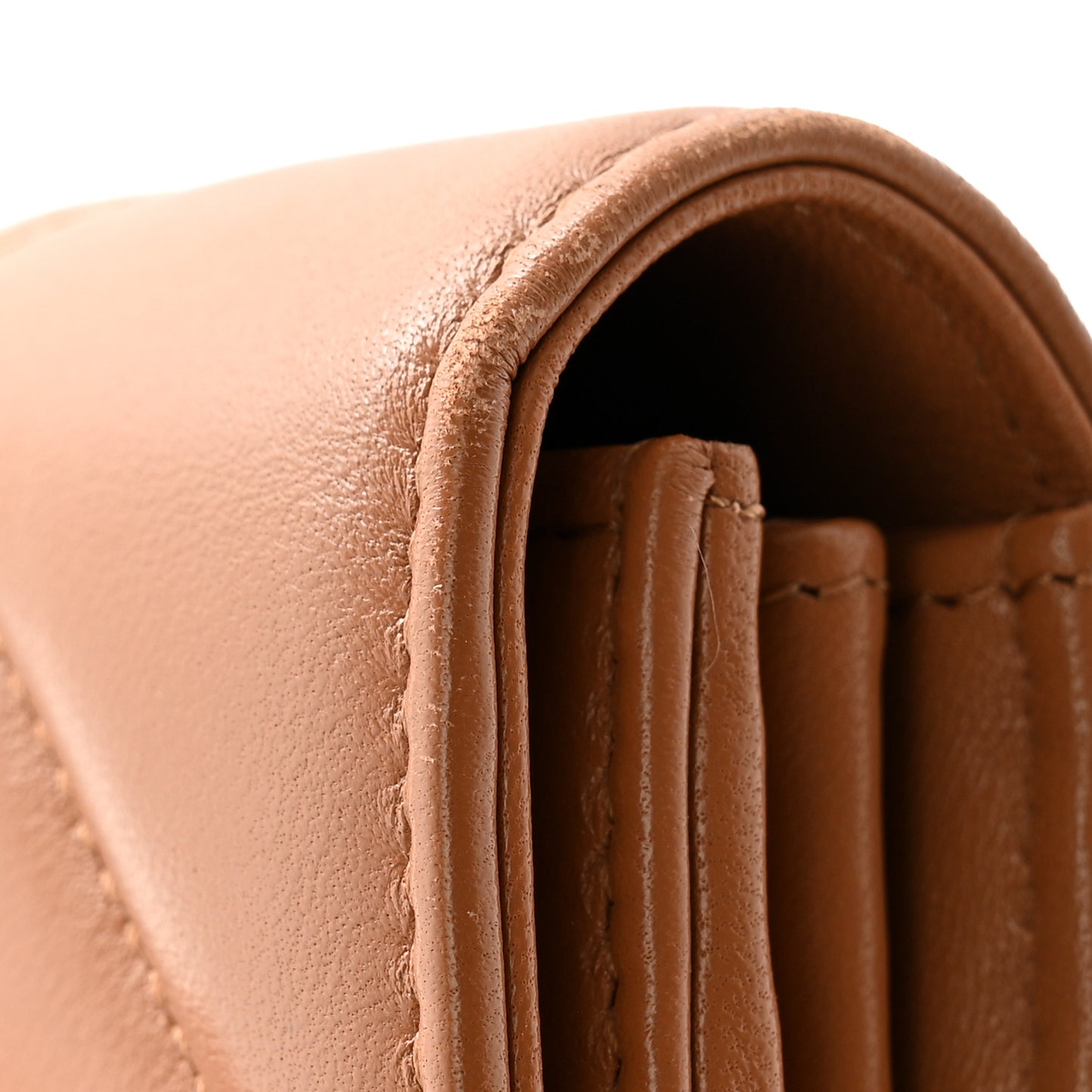 Lambskin Quilted Chanel 19 Flap Wallet Brown