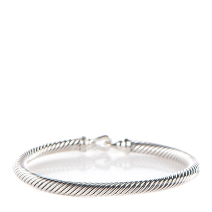 David Yurman Sterling Silver Diamond 5mm Cable Buckle Bracelet 3 of 6