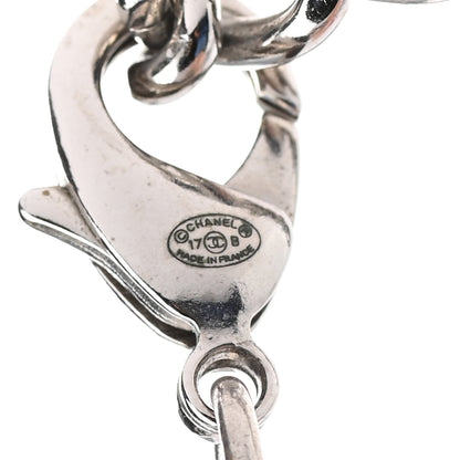 Chanel Crystal Pearl Lambskin CC Multi Strand Necklace Grey Silver 5 of 7