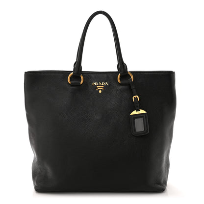 Prada Vitello Daino Tote Black 1 of 10