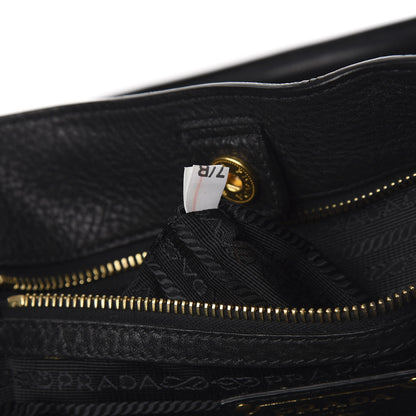 Prada Vitello Daino Side Pocket Tote Black 7 of 10