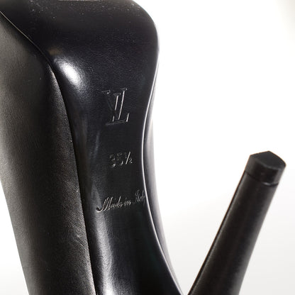 Louis Vuitton Smooth Calfskin Oh Really Peep Toe Pumps 35.5 Black 6 of 7