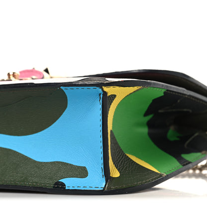 Valentino Garavani Nappa Canvas Camouflage Medium Glam Lock Rockstud Flap Multicolor 9 of 10