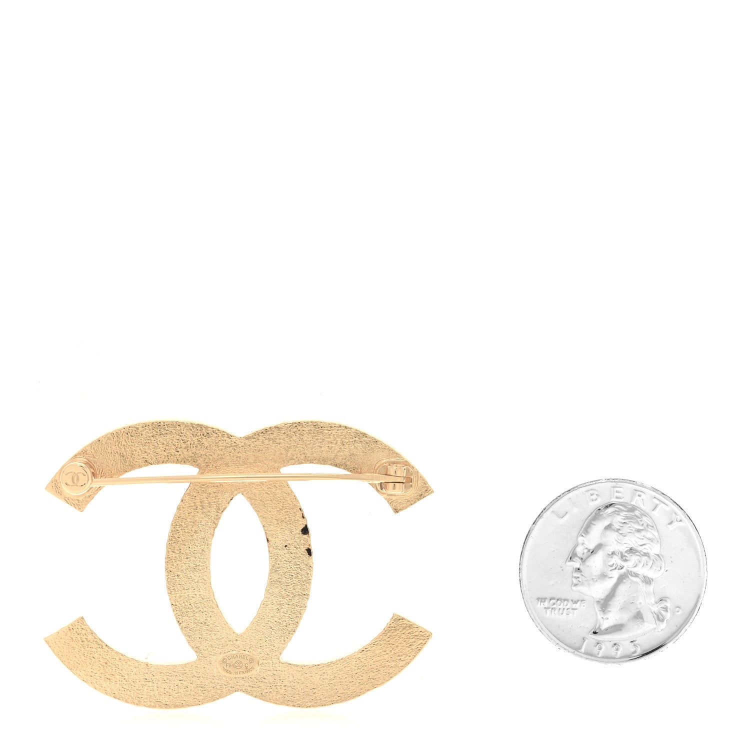 Chanel Metal Enamel CC Brooch Black Gold 2 of 4
