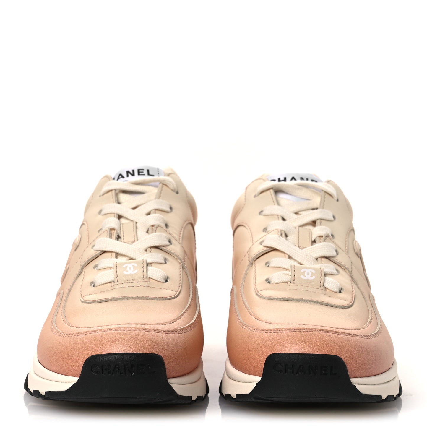 Gradiant Calfskin CC Womens Sneakers 37 Light Orange