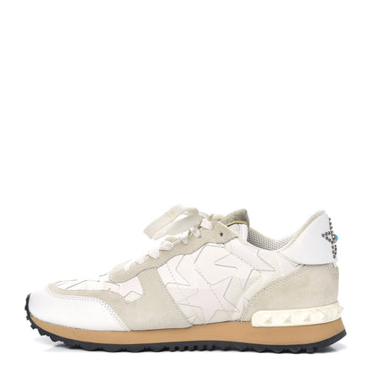 Valentino Garavani Fabric Suede Camustars Womens Rockrunner Sneakers 38 White 1 of 12