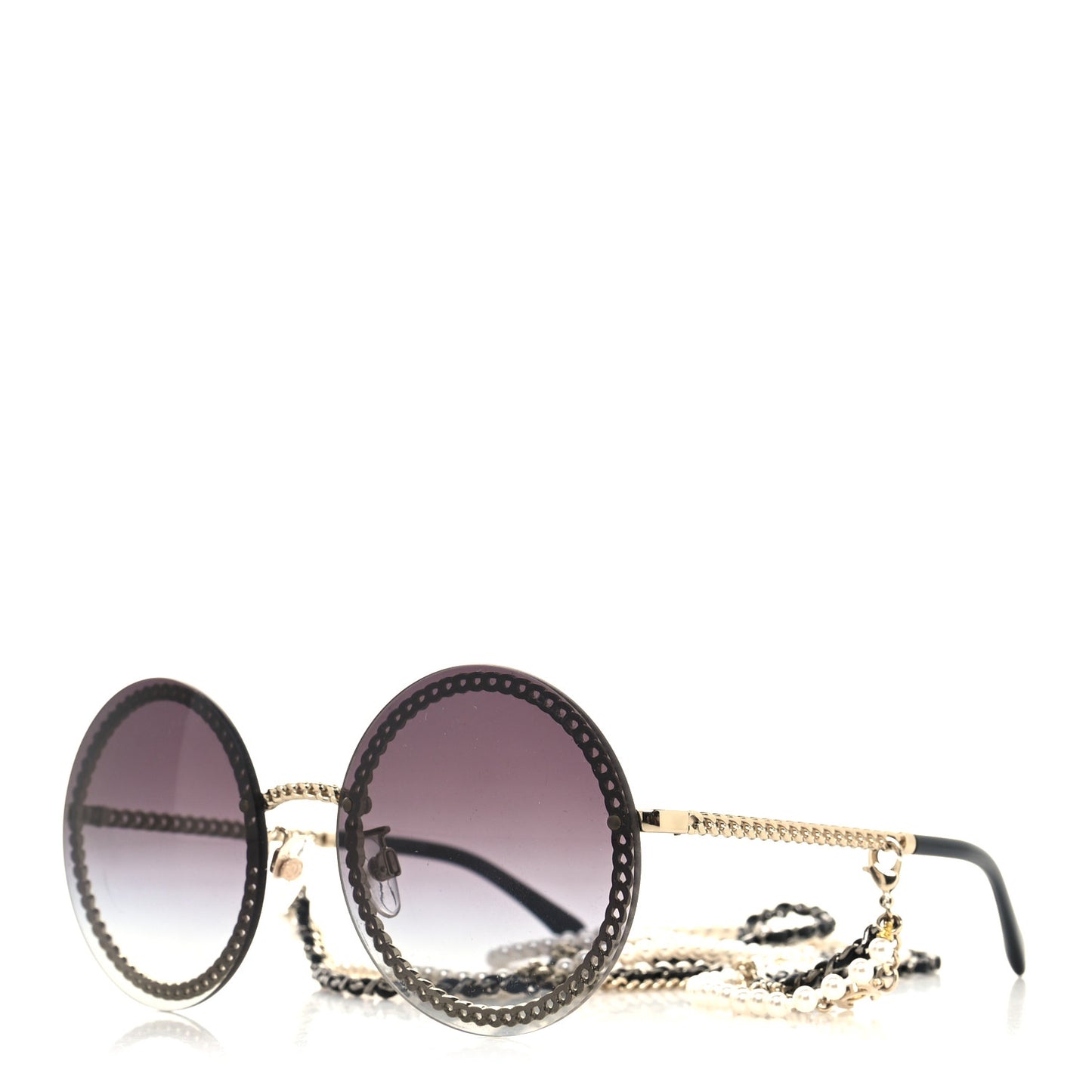 Round Chain Sunglasses 4245 Gold