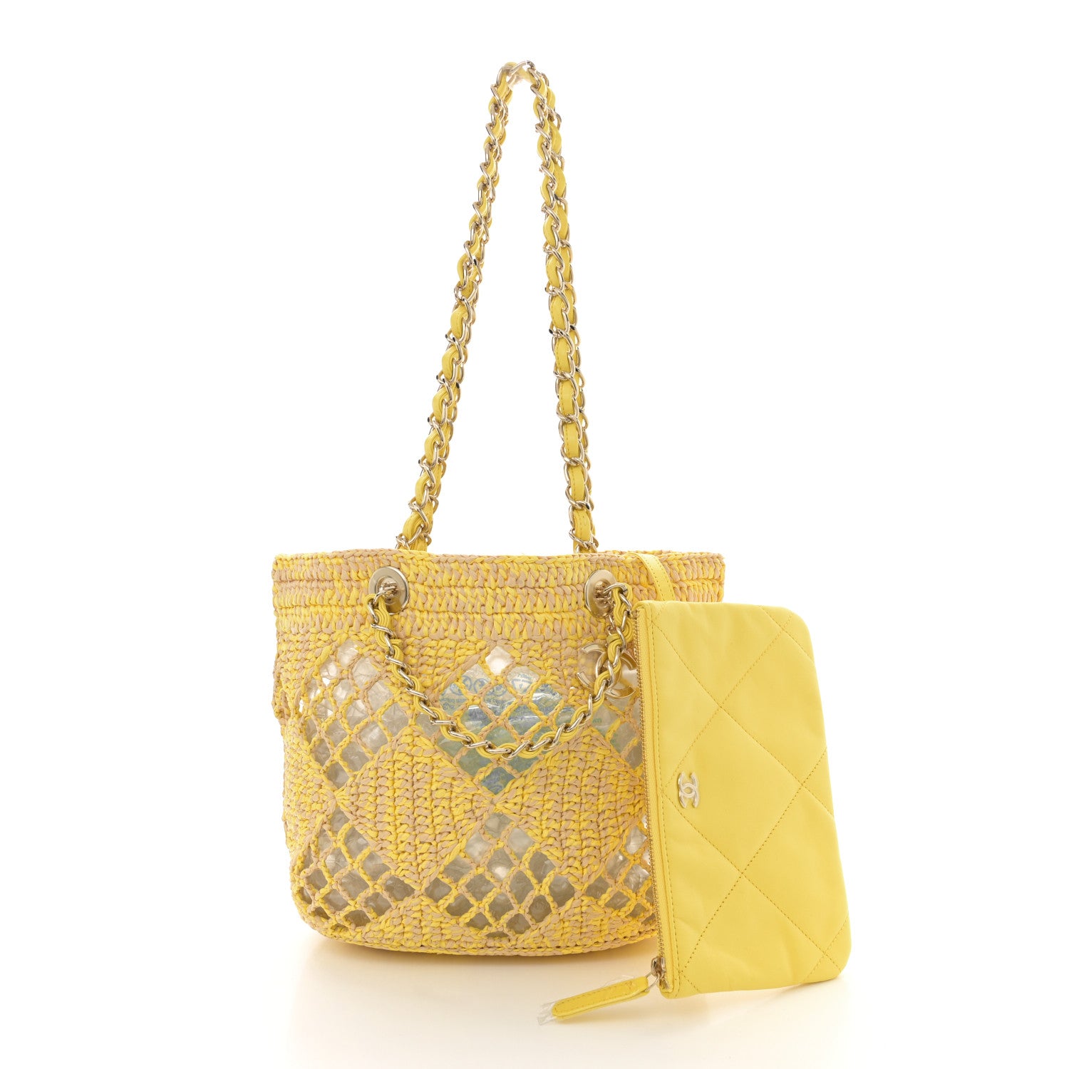 Chanel Straw Raffia Tote Beige Yellow 3 of 12