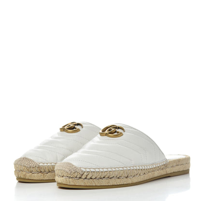 Gucci Nappa Matelasse GG Marmont Espadrille Slippers 39 Great White 3 of 14