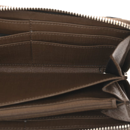 Gucci GG Supreme Monogram Calfskin Nice Zip Around Wallet New Mystic White Beige Brown 5 of 7