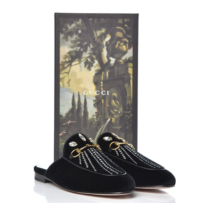 Gucci Velvet Marquise Crystals Womens Princetown Slippers 38.5 Black 9 of 9
