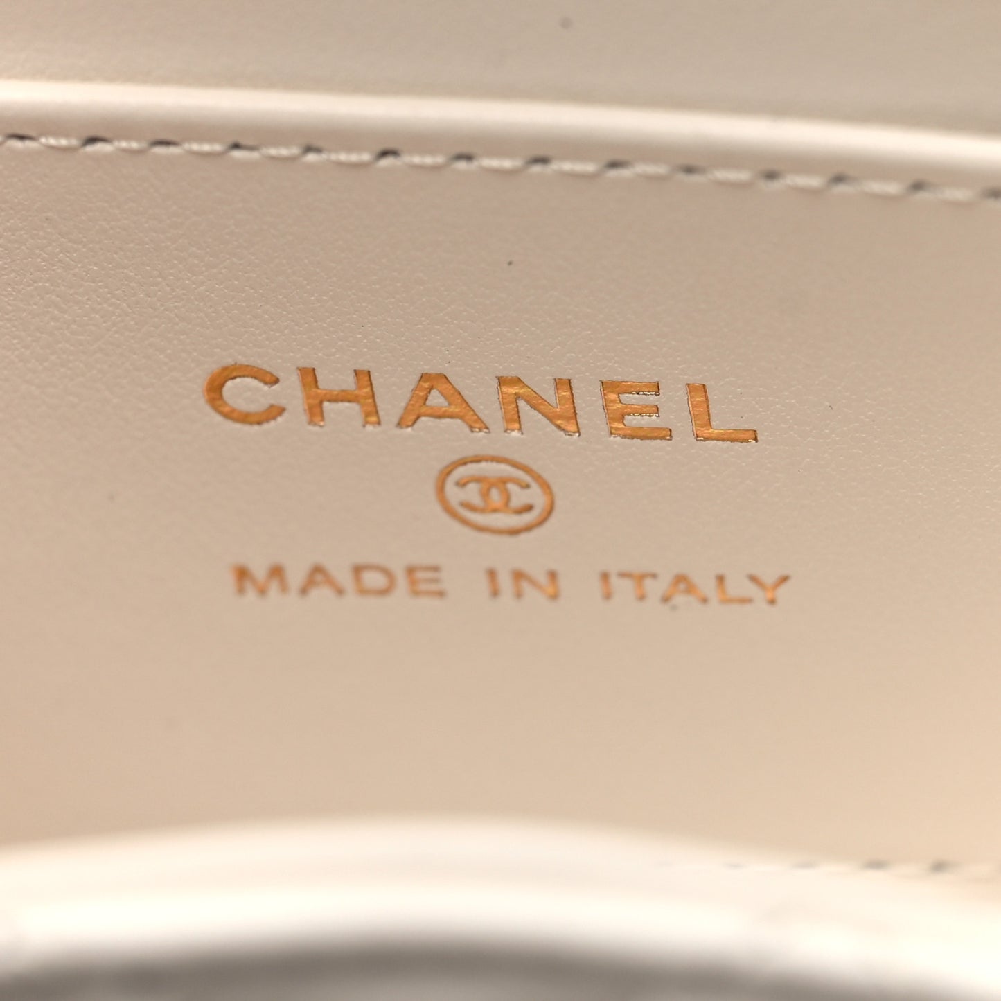 Shiny Aged Calfskin Quilted Mini Nano Kelly Shopper White