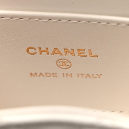 Chanel Shiny Aged Calfskin Quilted Mini Nano Kelly Shopper White 6 of 10