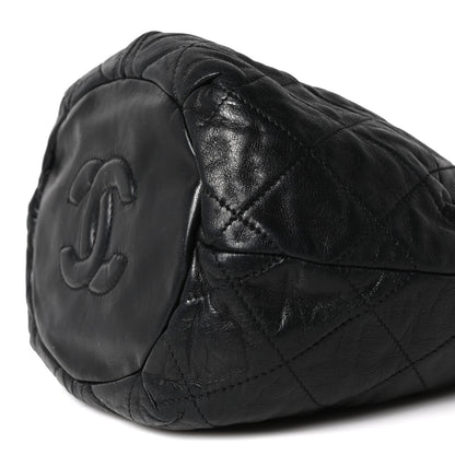 Chanel Lambskin Quilted Mini Drawstring Bucket Bag Black 10 of 10