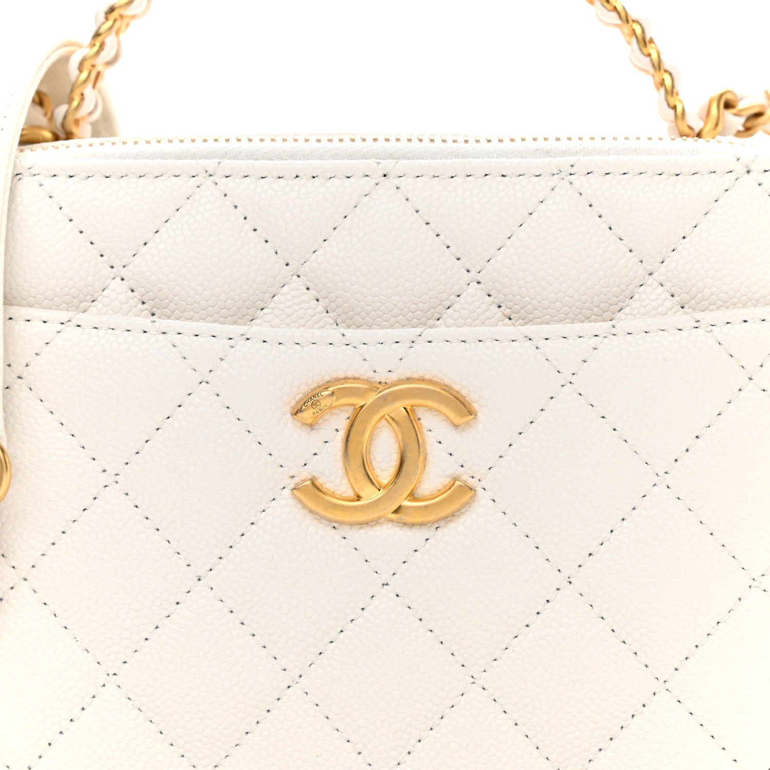 Chanel Caviar Quilted Small Pick Me Up Vanity Case White 8 of 11