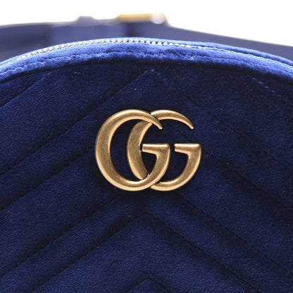 Gucci Velvet Matelasse GG Marmont Belt Bag 75 30 Cobalt Blue 10 of 10