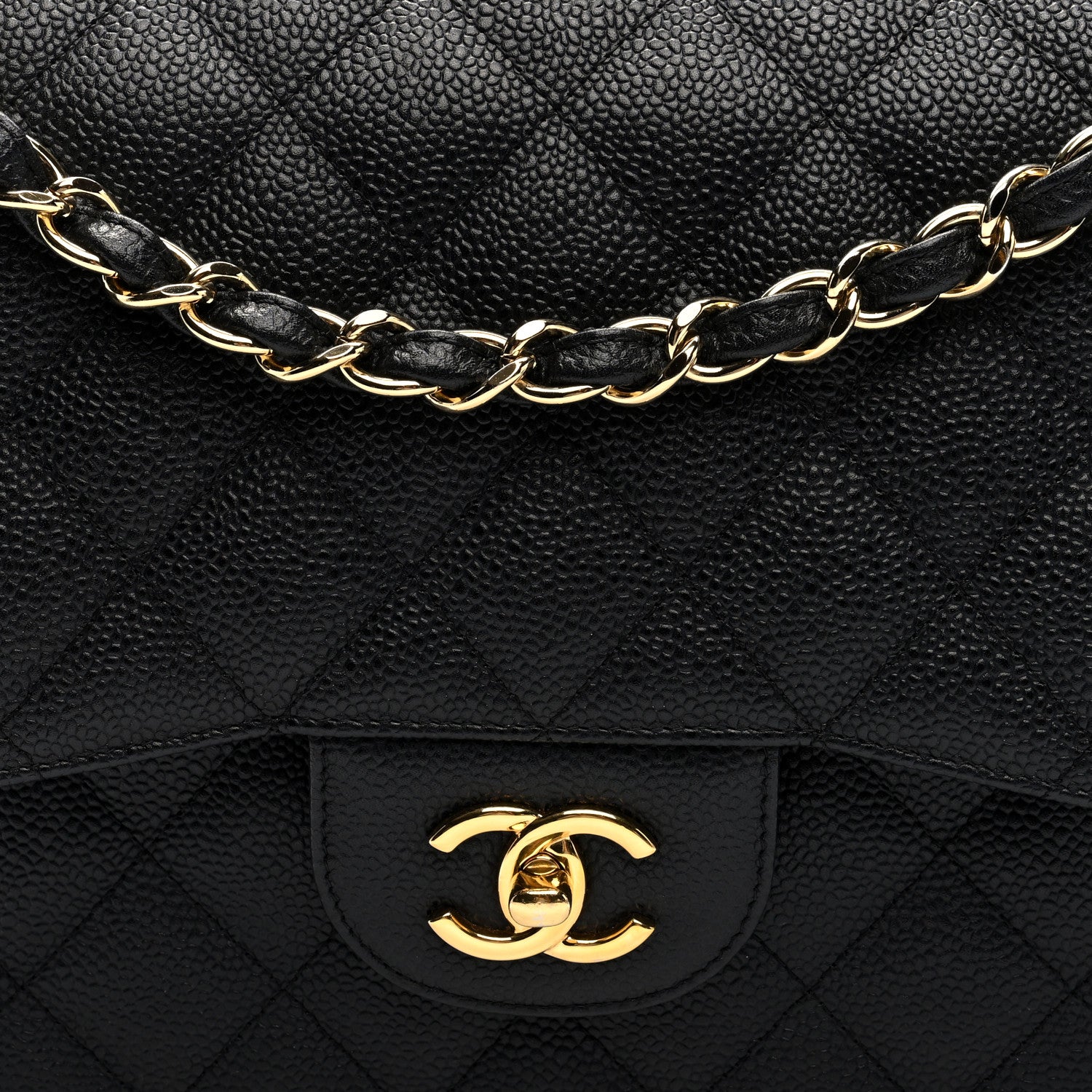 Chanel Caviar Quilted Jumbo Double Flap Black 8 of 10