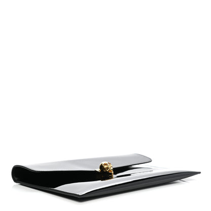 Alexander McQueen Patent Skull Lock Envelope Clutch Black 4 of 8