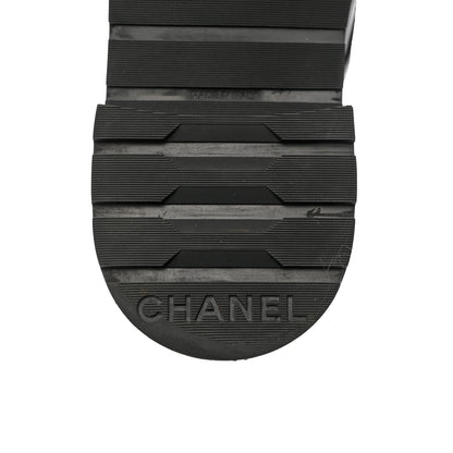 Chanel Shiny Calfskin Quilted Lace Up Combat Boots 40.5 Black 6 of 12