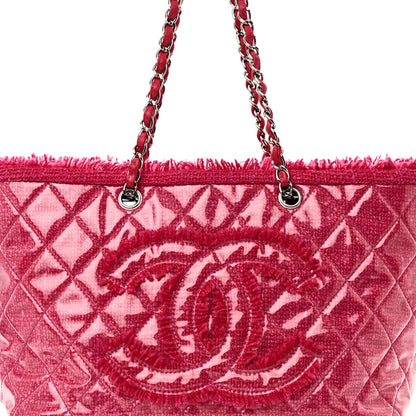 Chanel Vinyl Quilted Funny Tweed Tote Fuchsia 8 of 10