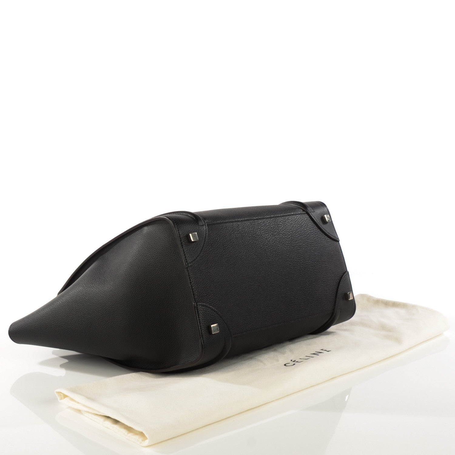 Celine Drummed Calfskin Mini Luggage Black 4 of 8