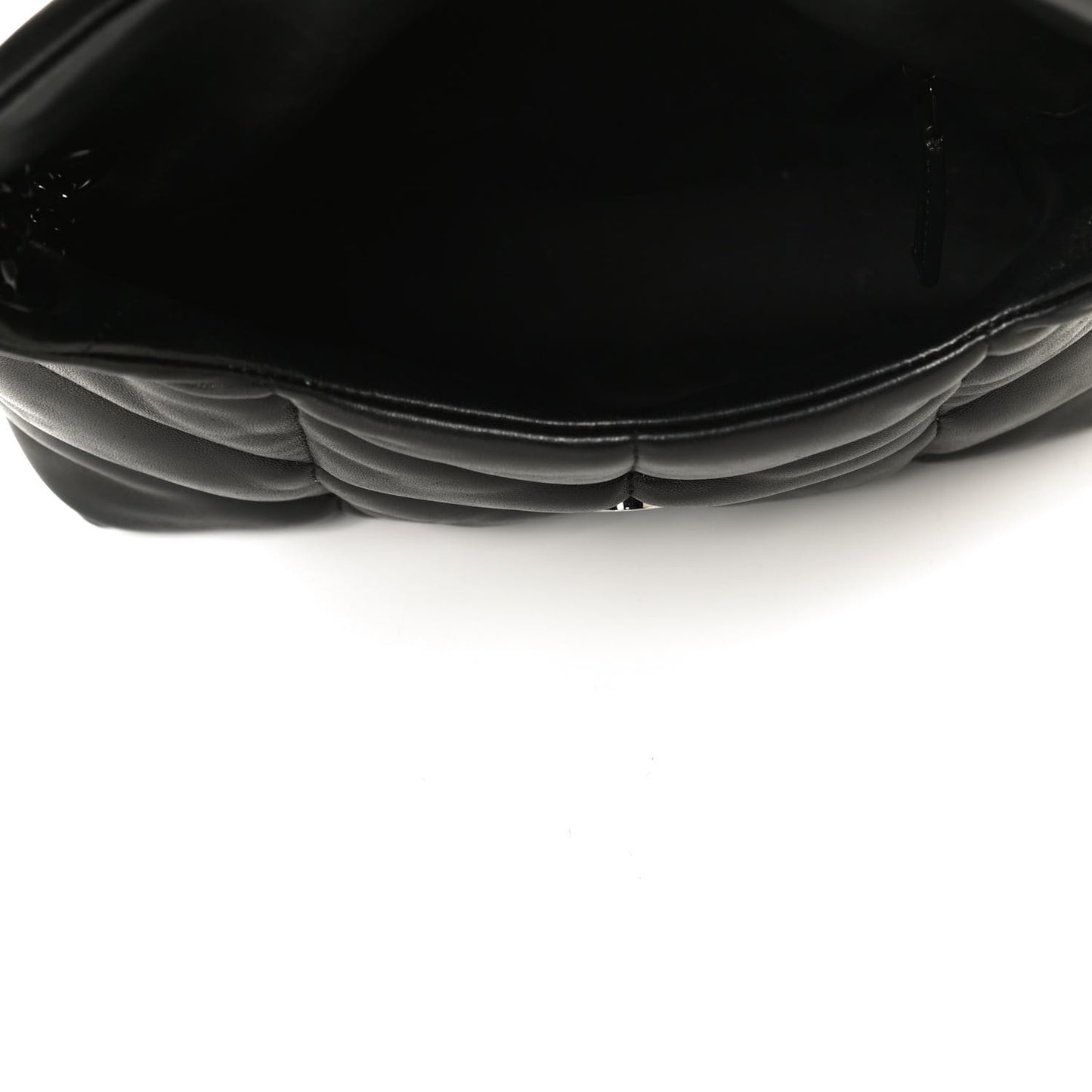 Lambskin Quilted Small Loulou Puffer Monogram Chain Satchel Black