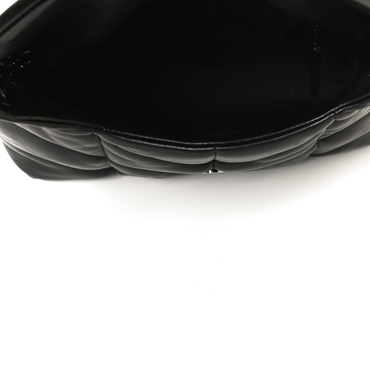 Saint Laurent Lambskin Quilted Small Loulou Puffer Monogram Chain Satchel Black 5 of 11