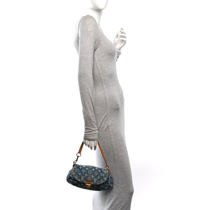 Louis Vuitton Monogram Denim Mini Pleaty Blue 2 of 9
