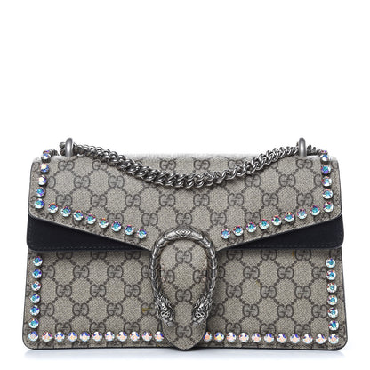 Gucci GG Supreme Monogram Crystal Small Dionysus Shoulder Bag Black 1 of 12