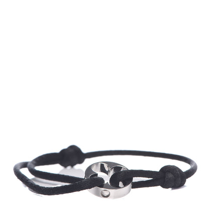 Louis Vuitton 18K White Gold Cord Empreinte Adjustable Bracelet Black 1 of 6