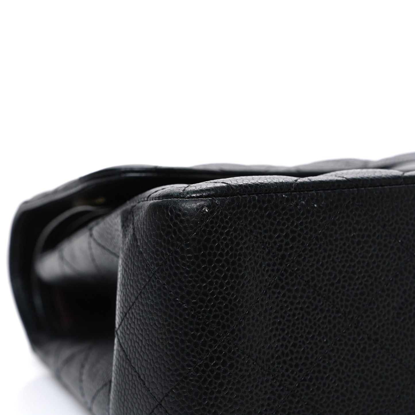 Caviar Quilted Jumbo Double Flap Black